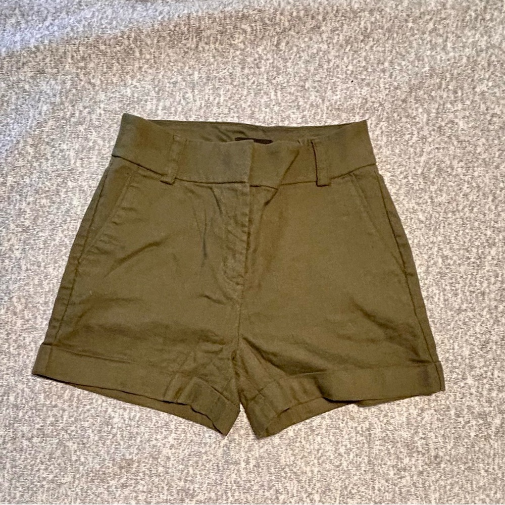 Express Green High Waist Midi Shorts